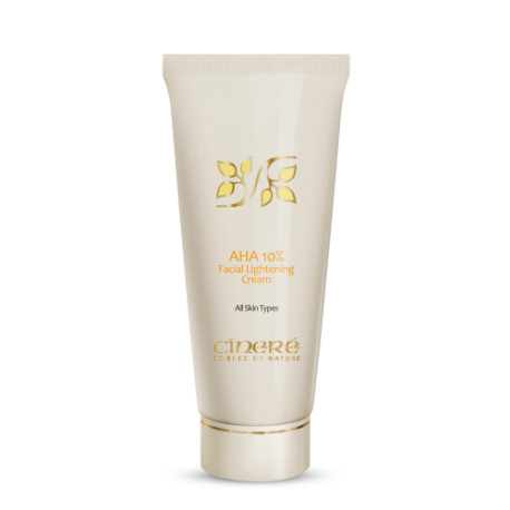 کرم لایه بردار سینره AHA 10% (آلفا هیدروکسی اسید سینره) با نفوذپذیری بالا به داخل لایه شاخی، سبب جدا شدن سلول های کهنه از سطح پوست می شود.