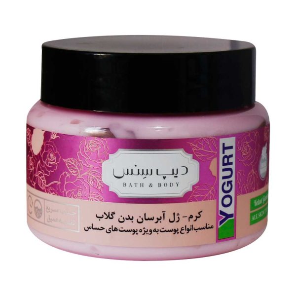 کرم ژل آبرسان بدن گلاب دیپ سنس مناسب انواع پوست به ویژه پوست های حساس است که ضمن تغذیه و آبرسانی عمیق، سبب رفع التهاب و خشکی پوست بدنتان نیز می گردد.