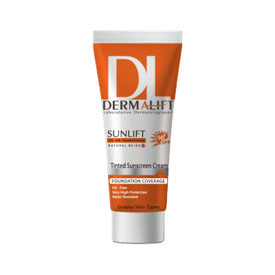 کرم ضد آفتاب رنگی SPF50 پوست چرب درمالیفت حداکثر حفاظت پوست در برابر اشعه آفتاب را دارا می باشد و با حفظ رطوبت لایه شاخی پوست مانع از پیری زودرس پوست می شود