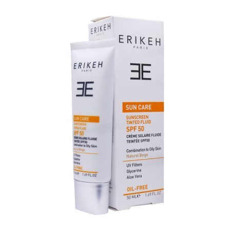 فلوئید ضد آفتاب SPF50 اریکه مناسب پوست چرب و مختلط با ساختاری سبک از پوست در مقابل آفتاب محافظت می‌کند، سبب نرمی و لطافت پوست می‌شود.