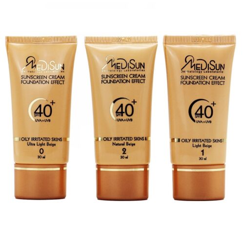 Medisun Cream Foundation For Oily And Irritated Skins 30 ml ضد آفتاب کرم پودری پوست چرب مدیسان