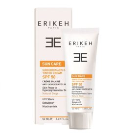 کرم ضد آفتاب و ضد لک SPF50 اریکه مناسب برای افرادی است که پوستی مستعد لک دارند. این محصول در برابر رادیکال‌های آزاد و نور مضر خورشید از پوست محافظت می‌کند.