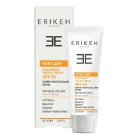 کرم ضد آفتاب رنگی SPF50 اریکه مناسب پوست خشک و نرمال