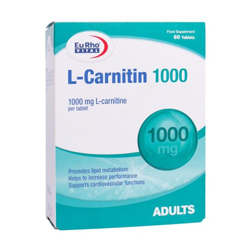 Eurhovital-L-Carnitin-1000mg-60-Tabs قرص ال کارنیتین ۱۰۰۰ میلی گرم یوروویتال