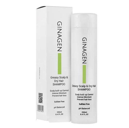 Ginagen Greasy Scalp And Dry Hair Shampoo شامپو کف سر چرب و موی خشک ژیناژن ۲۵۰ میلی لیتر