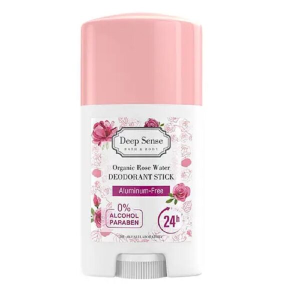 Deep Sense Organic Rose Water Deodorant Stick 40 g استیک خوشبو کننده بدن (دئودورانت) رز دیپ سنس