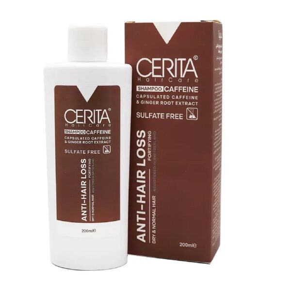 Cerita Caffeine Sulfate Free 200 ml-1 شامپو کافئین بدون سولفات سریتا مناسب موهای خشک و معمولی