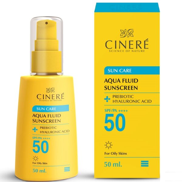 Cinere SPF 50 Aqua Fluid Sunscreen 50 ml فلوئید ضد آفتاب بی رنگ سینره با SPF50 حجم 50 میلی لیتر - Image 1