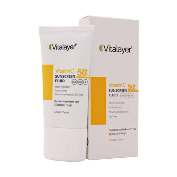 فلوئید ضد آفتاب SPF50 حاوی ویتامین C ویتالیر - Image 1